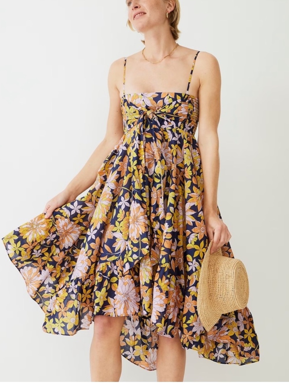 J. Crew NWT Convertible Beach Dress In Dusk Floral 💯% Cotton